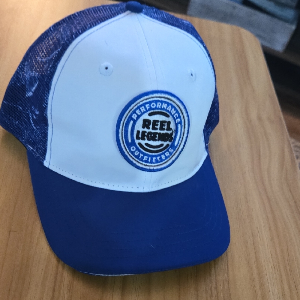 Reel Legends Blue and White Men's Swim Hat
